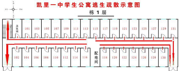 五,疏散路线:按就近原则,班主任及有关老师要求牢记本宿舍疏散的路线